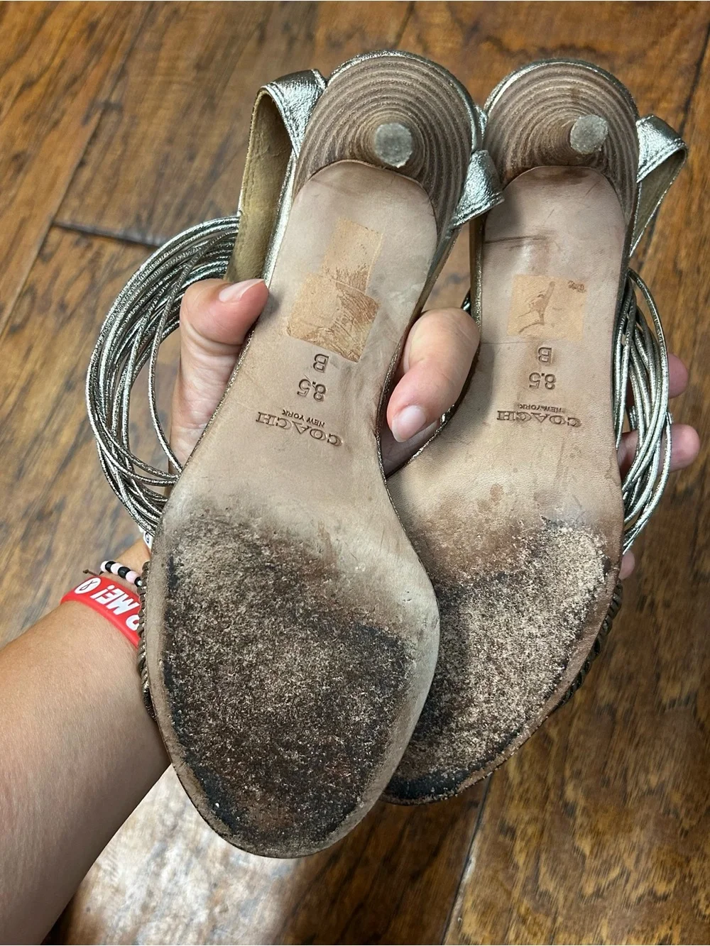 Coach Manya light gold Kitten Heel Sandals
